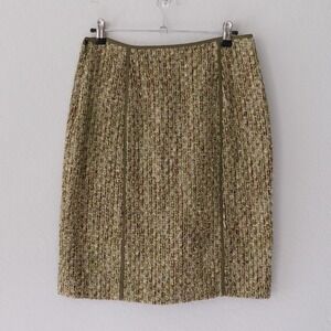 Unbranded Women Size M Tweed Pencil Skirt Olive Green Business Casual